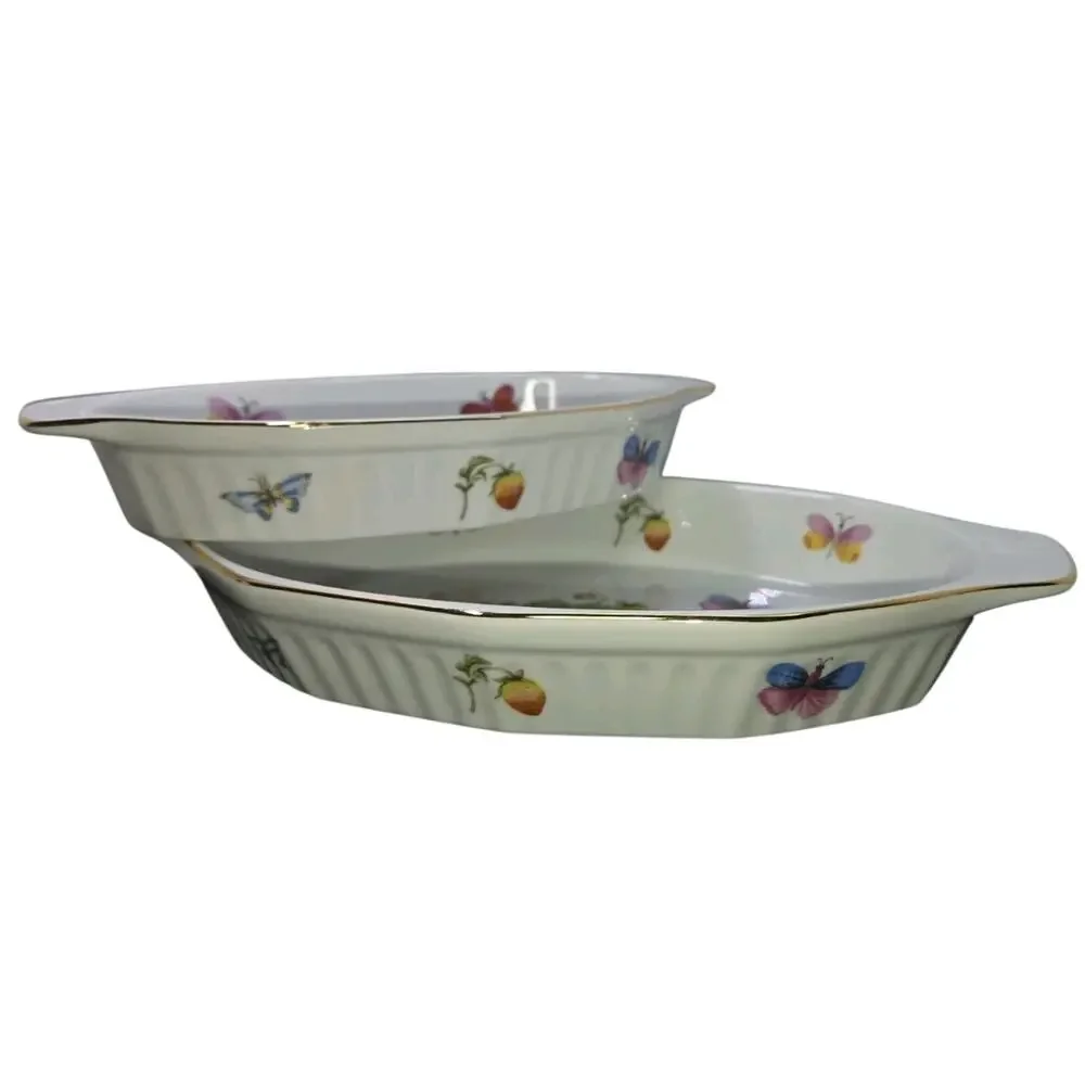 Ardalt Japan 'Spring Time' Oven-to-Table Oval Casserole Set Cookware Vintage